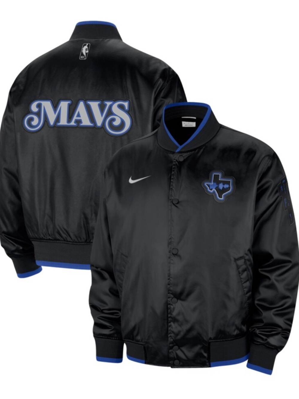 Men’s Dallas Mavericks Nike Black 2023/24 NBA full-snap Bomber Jacket L Like New